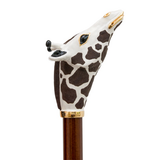 brass giraffe handle wooden shaft long handle handmade Italian luxury shoehorn detail
