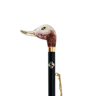 24K gold-plated duck handle brass tongue gift box long handle handmade Italian luxury shoehorn close-up