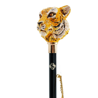 24K gold tiger design handle handmade Italian luxury shoehorn close-up