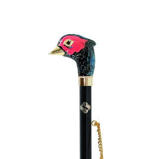 gold-plated pheasant handle 24K brass gift box long handle handcrafted Italian luxury shoehorn close-up