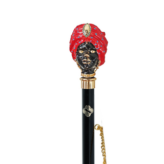 gold-plated 24K brass woman figure handle long handle handmade Italian luxury shoehorn close-up