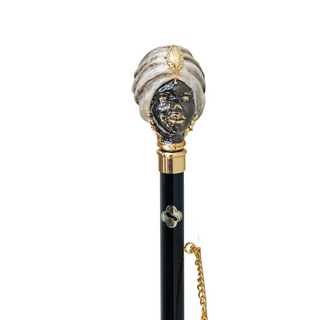 gold-plated woman figure handle long handle handmade Italian designer luxury shoehorn close-up