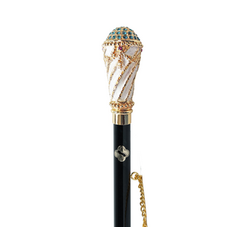 24K gold-plated enamel handle handmade Italian luxury shoehorn close-up