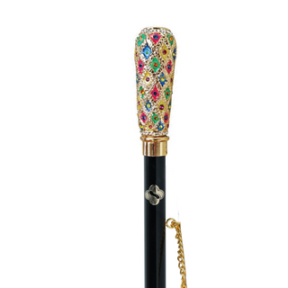 24K gold crystal hand-painted handle handmade Italian luxury shoehorn close-up