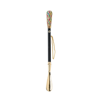 24K gold crystal hand-painted handle handmade Italian luxury shoehorn side view