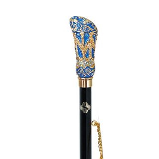 24K gold hand painted crystal handle handmade Italian luxury shoehorn close-up