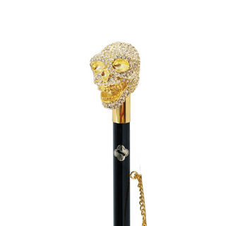 24K gold crystal encrusted handle handmade Italian luxury shoehorn close-up