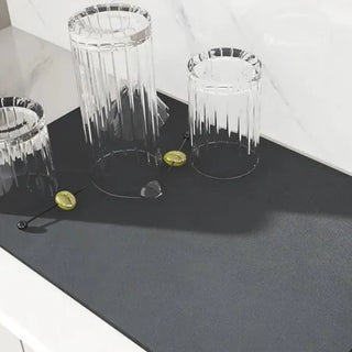 rubber drain pad kitchen drying mat anti slip water absorbing side view