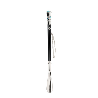 silver-plated long handle handcrafted Italian luxury shoehorn side view