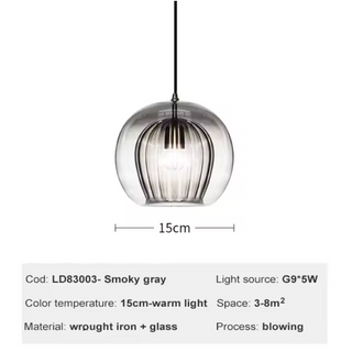 Painted Glass Pendant Light – Elegant Beehive Pendant Lamp with LED Lighting