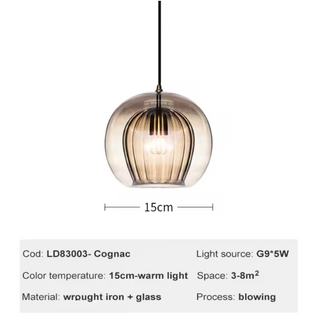 Painted Glass Pendant Light – Elegant Beehive Pendant Lamp with LED Lighting