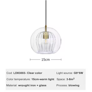 Painted Glass Pendant Light – Elegant Beehive Pendant Lamp with LED Lighting