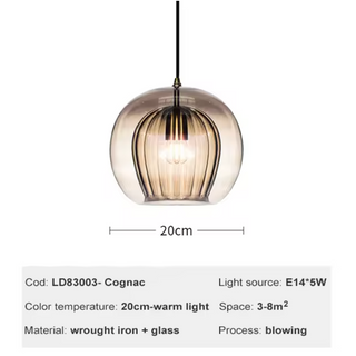 Painted Glass Pendant Light – Elegant Beehive Pendant Lamp with LED Lighting