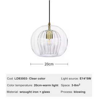 Painted Glass Pendant Light – Elegant Beehive Pendant Lamp with LED Lighting