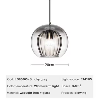 Painted Glass Pendant Light – Elegant Beehive Pendant Lamp with LED Lighting