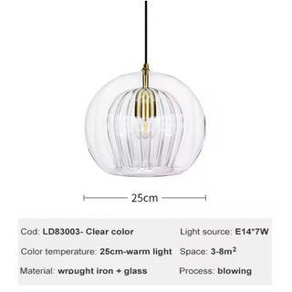 Painted Glass Pendant Light – Elegant Beehive Pendant Lamp with LED Lighting