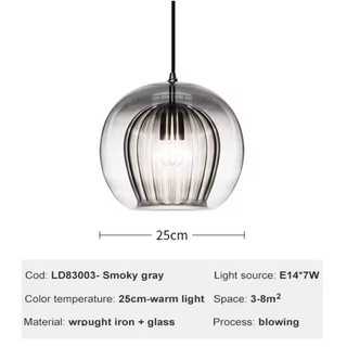 Painted Glass Pendant Light – Elegant Beehive Pendant Lamp with LED Lighting