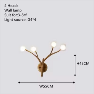 Modern Amber Chandelier – Multi-Head LED Lighting with Gold Finish