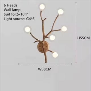 Modern Amber Chandelier – Multi-Head LED Lighting with Gold Finish