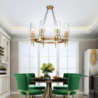 Brushed Brass Ceiling Light – Modern Minimalist Fixture with Soft Ambient Lighting