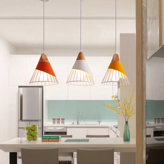 Natural Wood Pendant Lamp – Adjustable Wooden Cage Pendant Light | Warm Modern Lighting