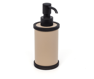 modern brass waterproof leather soap dispenser bathroom detail