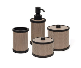 modern brass waterproof leather soap dispenser bathroom set view