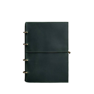 leather notebook rings a4 vintage leather planner replaceable inserts front view