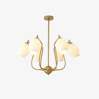 Flower chandelier ceramic body warm glow living room lamp