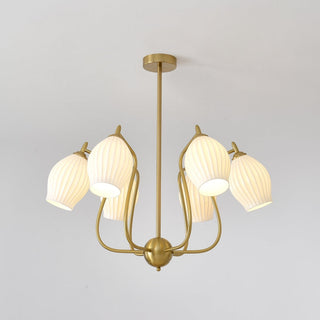 Ceramic petal chandelier modern design warm ceiling fixture