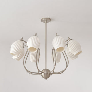 Flower shaped ceramic chandelier modern pendant ceiling lamp