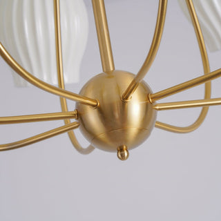 Ceramic flower shaped chandelier warm white light ceiling fixture