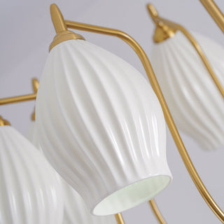 Modern flower ceramic chandelier warm ambient pendant fixture