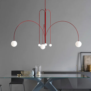 Adjustable Art Deco chandelier large glass ball ceiling light