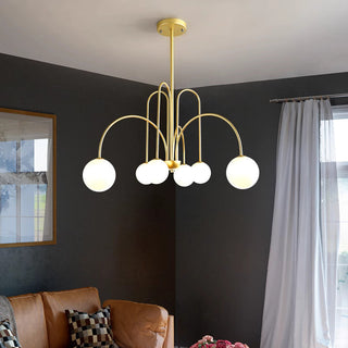 Art Deco chandelier adjustable large glass ball pendant light