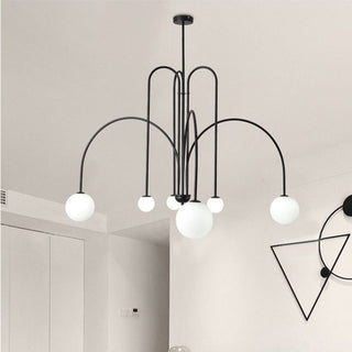 Contemporary Art Deco glass ball chandelier adjustable length