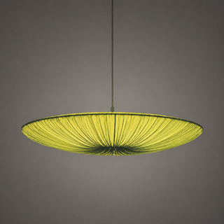 Pleated Silk Pendant – Adjustable Cable Light with Soft Ambient Glow