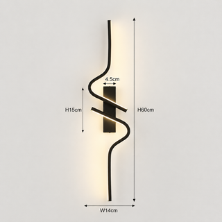 Black Aluminum Wall Sconce – Spiral Light Fixture | Modern LED Lighting
