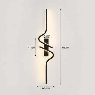 Black Aluminum Wall Sconce – Spiral Light Fixture | Modern LED Lighting