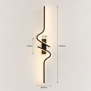 Black Aluminum Wall Sconce – Spiral Light Fixture | Modern LED Lighting