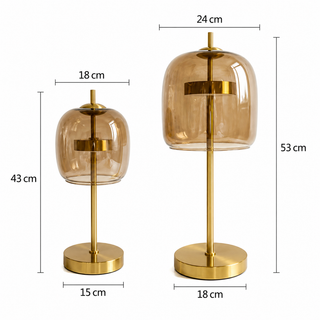 Glass Globe Lamp – Modern Bedside Table Lamp With LED Warm White Light