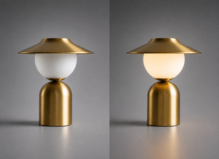 Decorative Table Lamp – Opal Glass Globe with Gold Metal Base | Soft Accent Lighting
