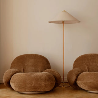 Rattan woven floor lamp close-up — vintage warm detail