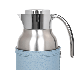 thermal carafe stainless steel insulated coffee pot leather cover 600ml detail