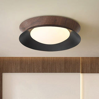 LED ceiling fixture wood grain – modern flush mount
