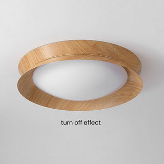 LED wood grain ceiling fixture – modern flush mount close-up