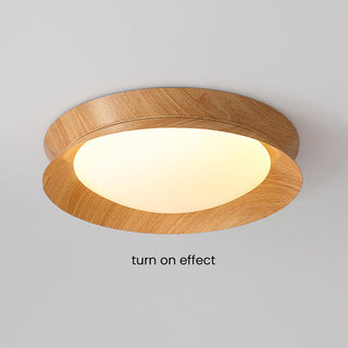 Modern LED wood grain ceiling fixture – flush mount glow