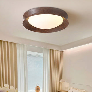 Wood grain flush mount ceiling lamp LED – modern realistic
