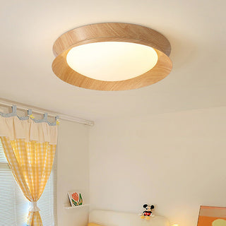 LED wood grain ceiling light – modern flush mount fixture