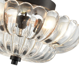 Plafonnier en verre ambré – Luminaire semi-encastré vintage avec lumière chaude
